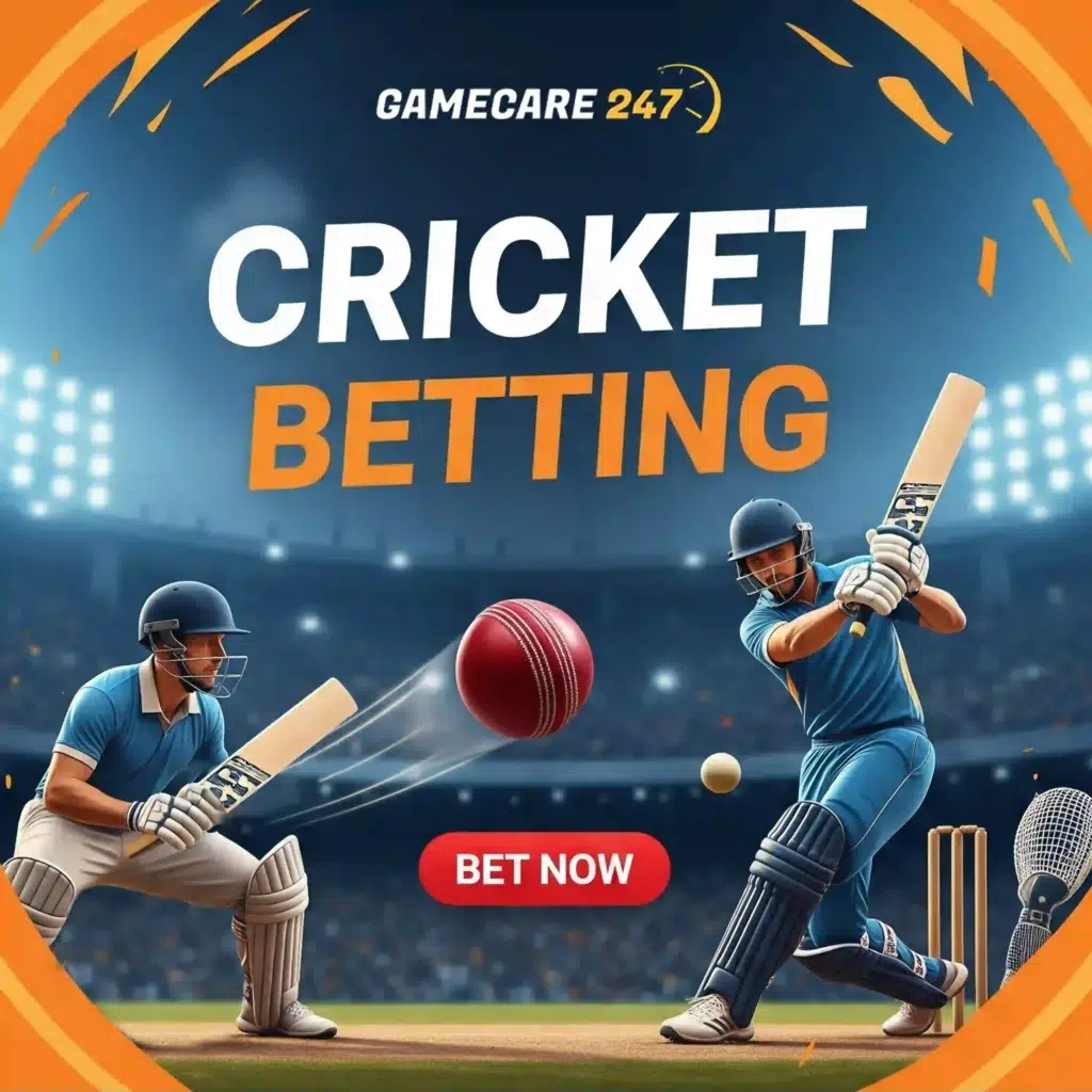 Group of cricket fans responsibly placing bets online with Play game care, smiling and enjoying the game.