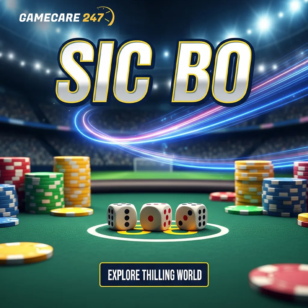 A digital Sic Bo table showing dice and betting options in the PlayGameCare247 casino game interface